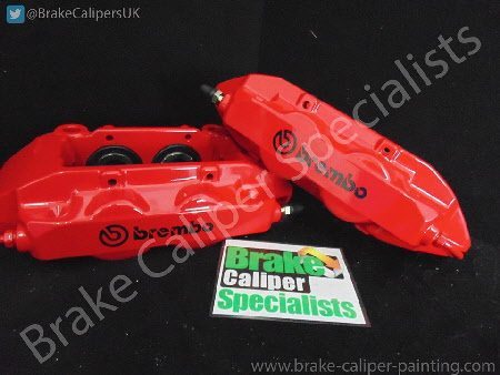 red brake calipers after paint for renault megane 225