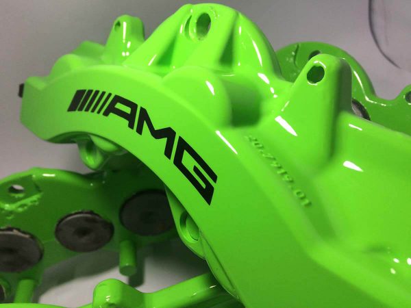 Kawasaki Green Brake Caliper Paint 6 piston AMG brake caliper painted in Kawasaki Green