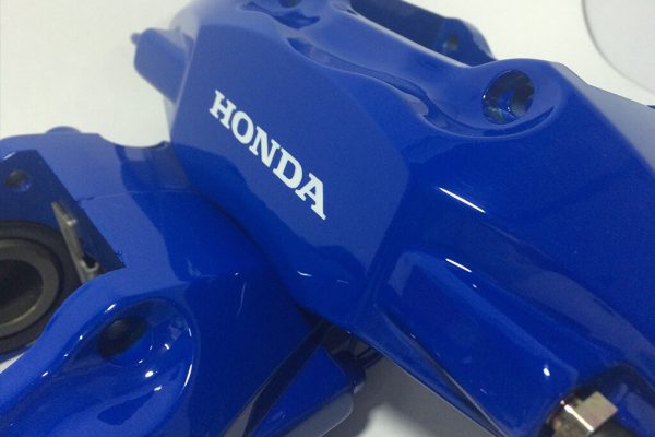 blue Honda brake calipers blue honda brakes