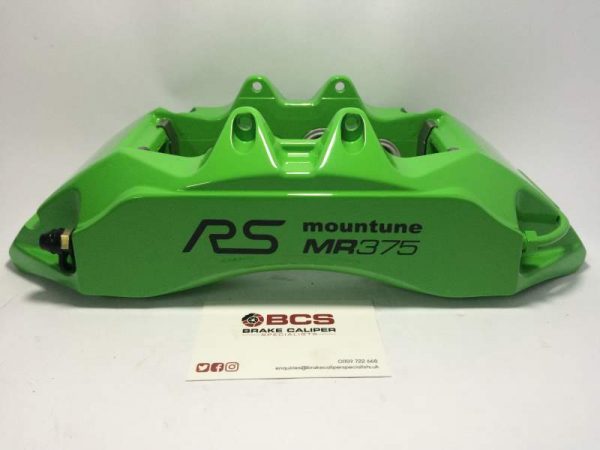Green caliper with Black RS Mountune MR375 Brake Caliper Decals