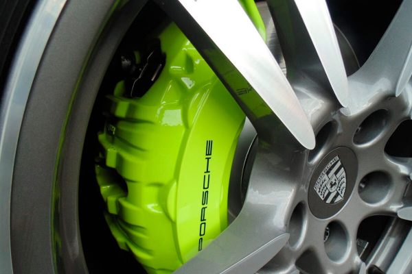 Porsche Panamera with Black Porsche Brake Caliper Decals