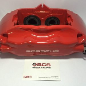 Porsche red brake caliper paint
