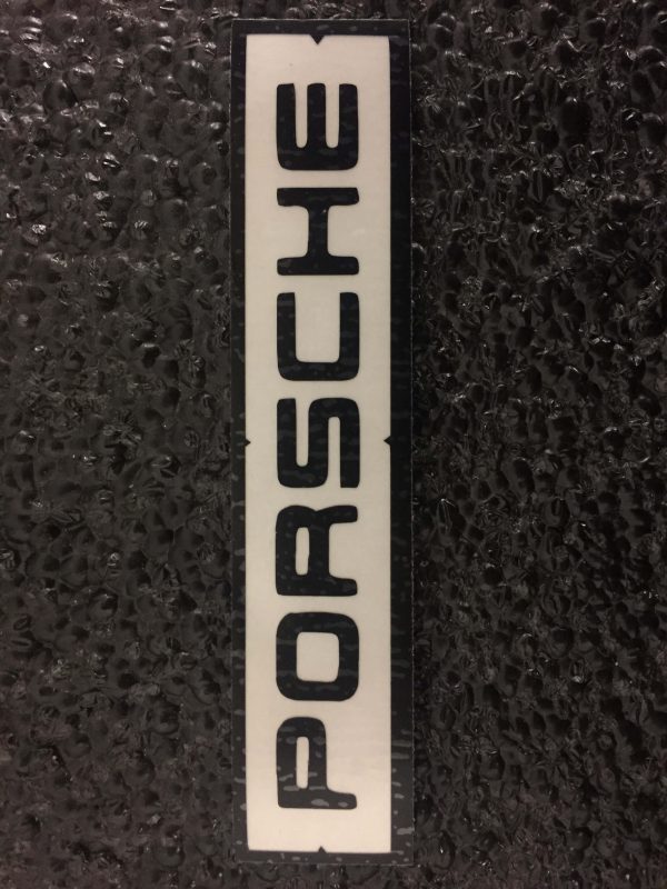 Old Porsche logo black brake caliper decal